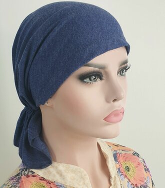 Chemomuts bandana hoofddoekje kleur blauw melee maat one size