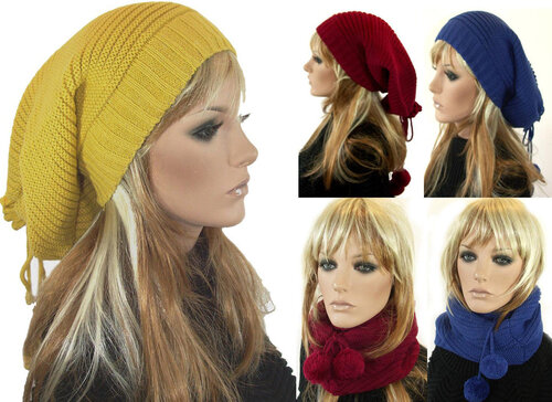 Trendy Colmuts Halswarmer en lange bommel muts in 1!