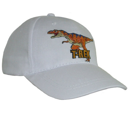 Kids katoenen jongenspet T-REX kleur wit