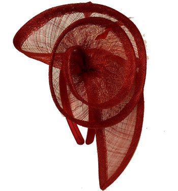 Haarversiering VOGUE Aparte Beugel Fascinator kleur donkerrood