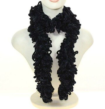 Feestelijke lurex boa sjaal kleur zwart