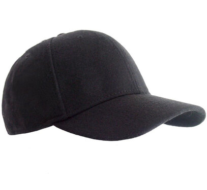 Wollen voorgevormde baseball cap kleur zwart