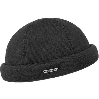 STETSON katoenen docker cap kleur zwart