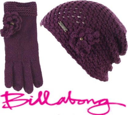 Billabong LOLLA winterset met muts en handschoenen kleur lila paars
