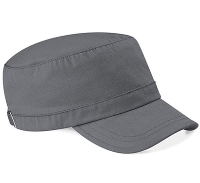 Katoenen army cap van Beechfield kleur grijs