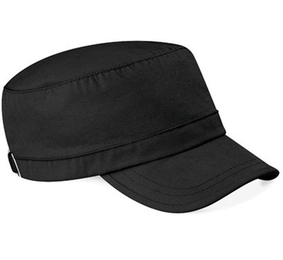 Katoenen army cap van Beechfield kleur zwart