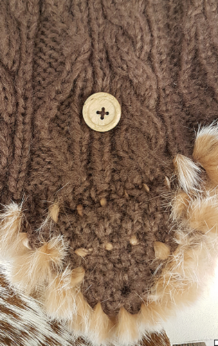 Wintermuts by Herman met bontrandje kleur bruin