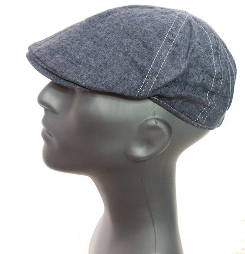 NIEUW! Katoenen denim gatsby flatcap kleur blauw