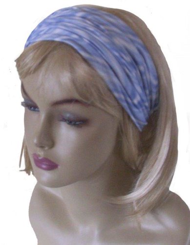 Multifunctionele haarband kleur batik lichtblauw