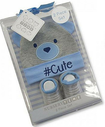 Baby giftset kadoset voor een jongen kleur blauw