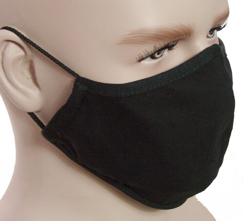 Mondkapje mondmasker wasbaar stoffen herbruikbaar katoen zwart 