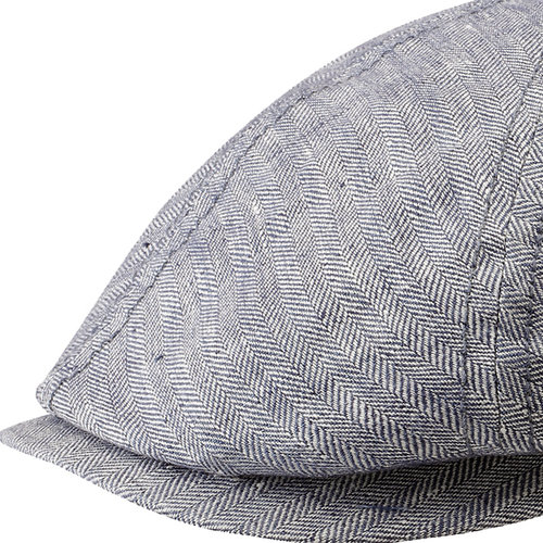 Stetson linnen zomerpet flatcap visgraat motief kleur grijs UPF 40 uv bescherming
