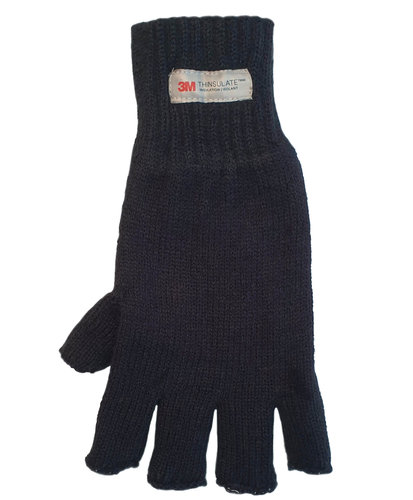 Thinsulate fleece gevoerde vingerloze handschoenen zwart