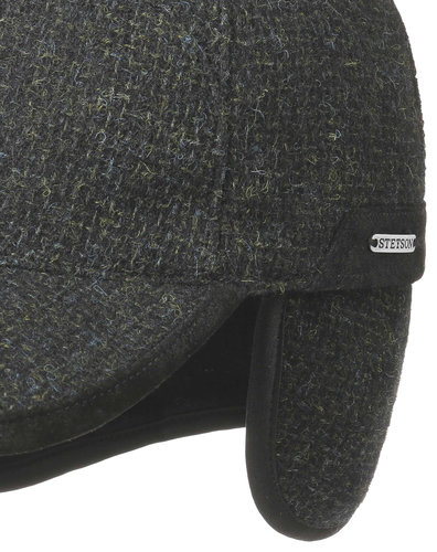 Stetson baseball cap wollen winterpet met oorwarmers kleur zwart melee