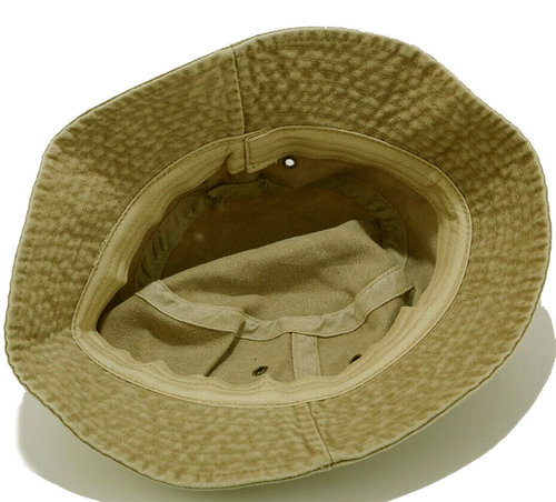 Bucket hat washed vissershoed van katoen kleur beige