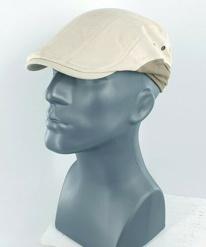 Katoenen herenpet zomerpet flatcap kleur naturel beige