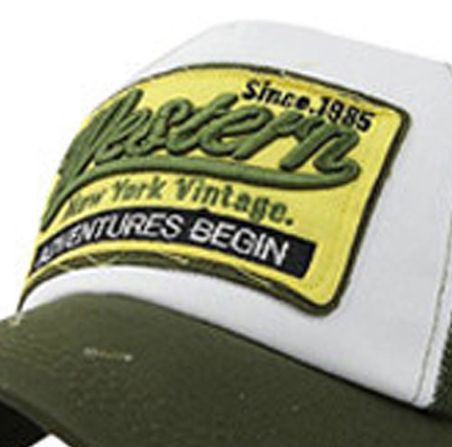 Retro vintage mesh trucker cap baseball pet met opdruk kleur groen