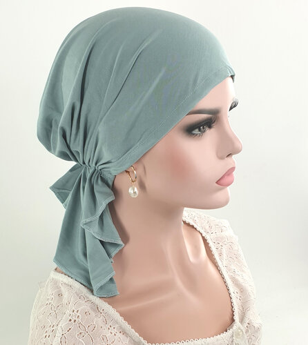 Bandana chemomuts hoofddoek voor haarverlies kleur salie groen