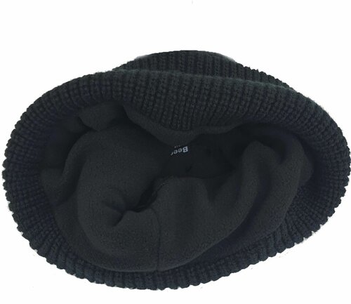 Warme waterafstotende muts met omslag gevoerd met fleece kleur zwart maat one size