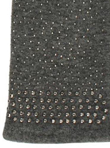 Fleece gevoerde handschoenen met strass studs kleur grijs maat M L