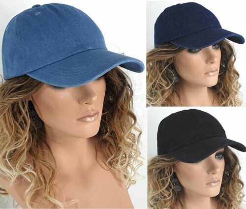 Denim baseball katoenen cap zomerpet kleur lichtblauw