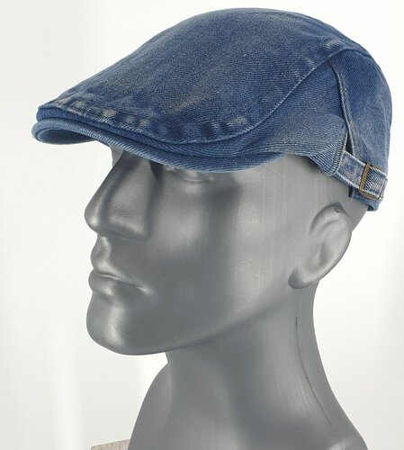 Gave washed denim pet driver cap flatcap spijkerstof