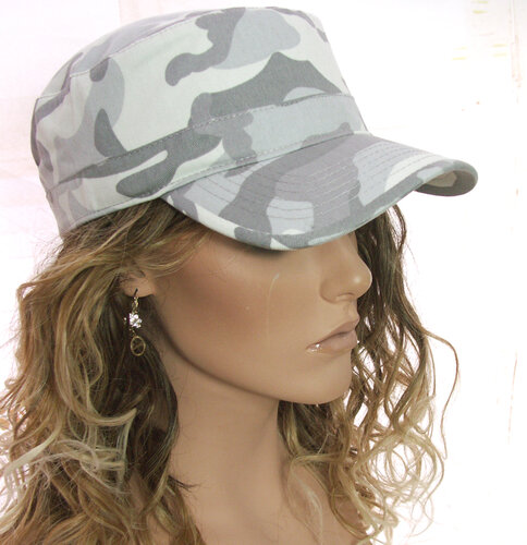Katoenen army cap van camouflage grijs