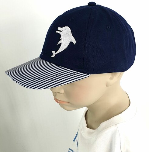 Kids katoenen kinderpet baseball cap dolfijn kleur blauw