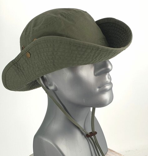 Vissershoed katoenen Boonie Safari hoed zomerhoed Aussi hat kleur groen met brede rand