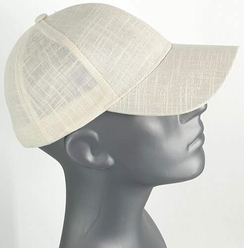 Linnen voorgevormde baseball cap zomerpet kleur lichtbeige
