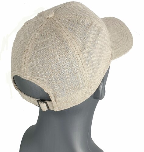 Linnen voorgevormde baseball cap zomerpet kleur beige