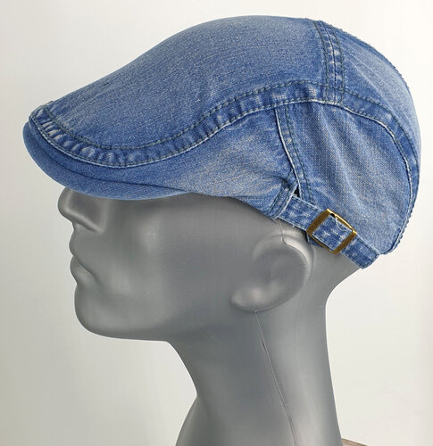 Lichtgewicht luchtige denim cap gebleekt midden blauw