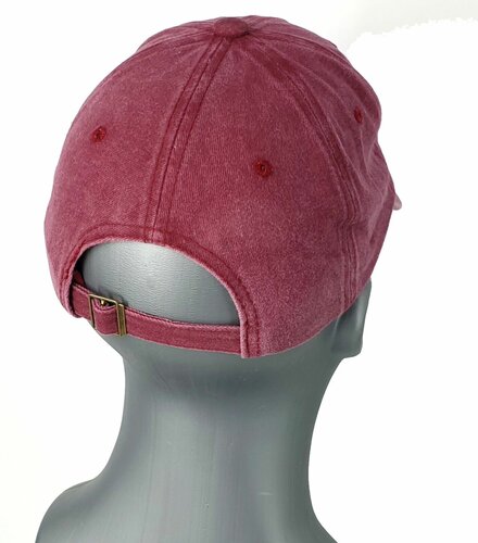 Washed katoenen baseball cap zomerpet kleur wijnrood