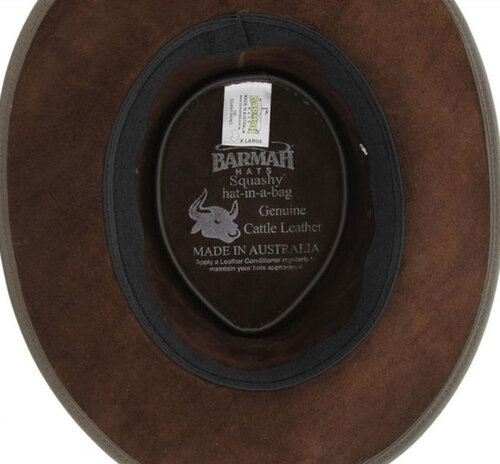 Barmah Hat Foldaway Oiled leren Australische hoed kleur bruin