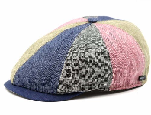 Linnen 8-panel cap made in Italy merk Marone gekleurd