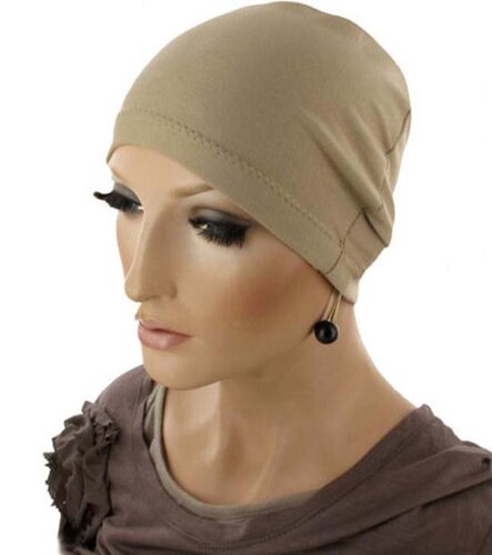 Chemo basismuts slaapmuts kleur champagne beige