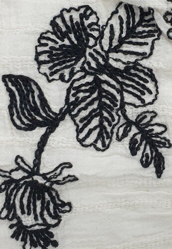 Zomersjaal katoenen sjaal langwerpige sjaal met bloemen kleur creme