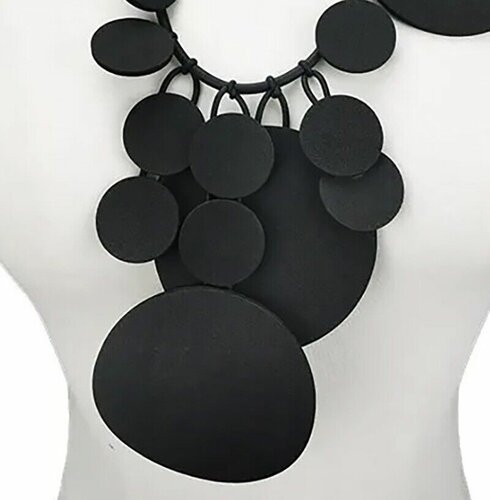 Lagenlook ketting kautschuk rubber kleur zwart 