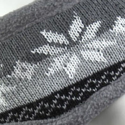 Hoofdband voor dames en heren met sneeuwvlok fleece gevoerd kleur grijs