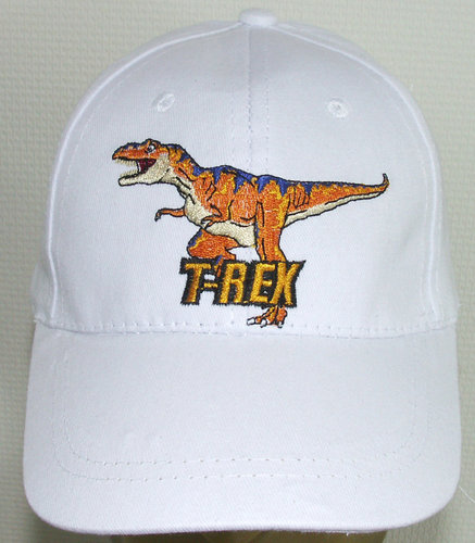 Kids katoenen jongenspet T-REX kleur wit