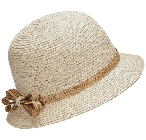 Cloche jaren 20 style van papierstro kleur naturel