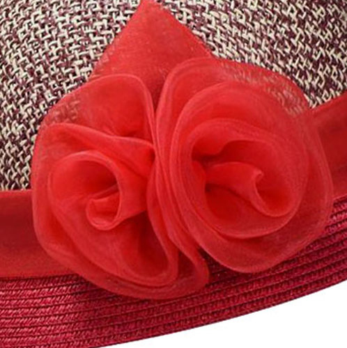 Cloche jaren 20 style van toyostro kleur rood met bloem