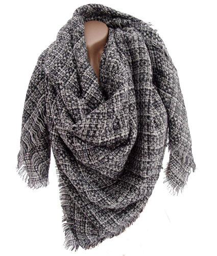 Shabby XXL winterse pied de poule sjaal kleur zwart