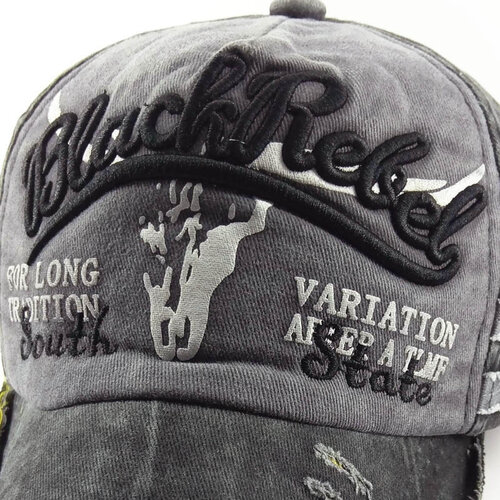 Washed Vintage Distressed Baseball cap met patches 