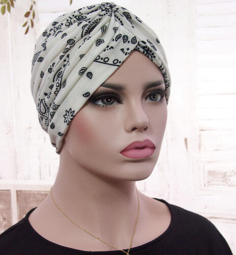 Zachte Stretch Tulband Wrap WELLNESS Haarverlies Muts PAISLEY