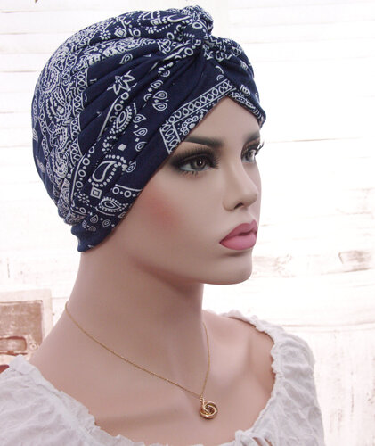 Zachte Stretch Tulband Wrap WELLNESS Haarverlies Muts PAISLEY