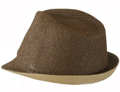 Aanbieding! Strohoedje trilby model kleur bruin